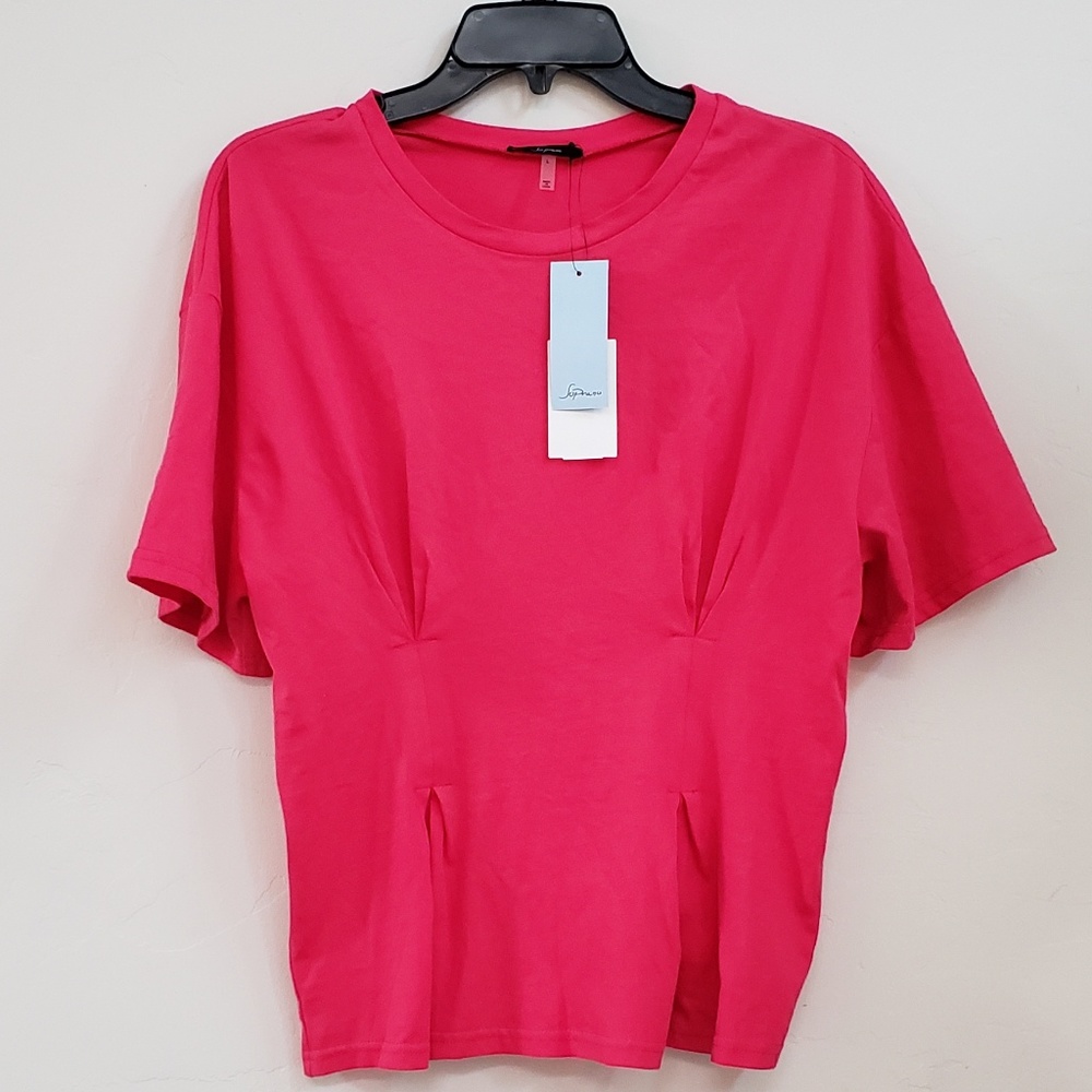 NEW Womens Soprano Short Sleeve Cinched Waist Top